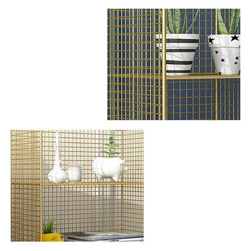 Gold Modern Metal Mesh Standard Bookshelf 2-Tier Shelf-Bookcases & Bookshelves,Furniture,Office Furniture